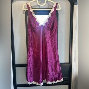 Victoria’s Secret Maroon/Purple Night Slip with Lace Accent